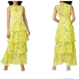 Size 14 Yellow Tiered Ruffled Maxi Sundress